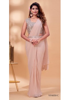  Peach Georgette  Saree